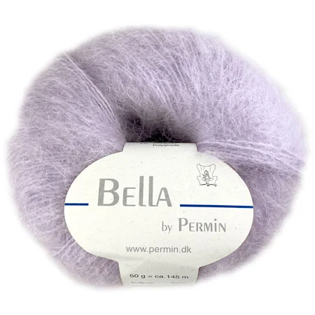 Bella Permin garn – Mohairgarn med ullgarn & polyamid – fv 883273 Delikat Violett Erbjudande