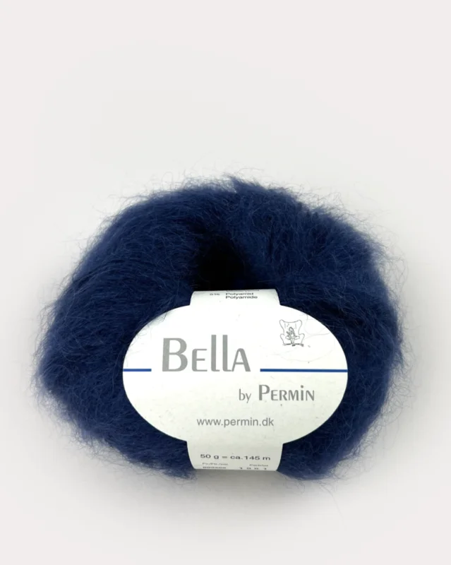 Bella Permin garn – Mohairgarn med ullgarn & polyamid – fv 883289 Navyblue Kampanj