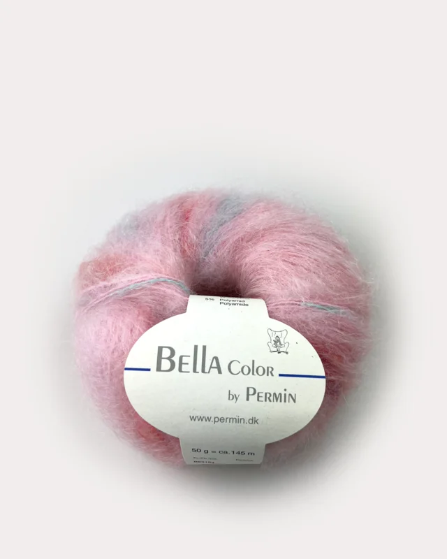 Bella Permin garn – Mohairgarn med ullgarn & polyamid – fv 883184 Color Blek rosa Extra rabatt