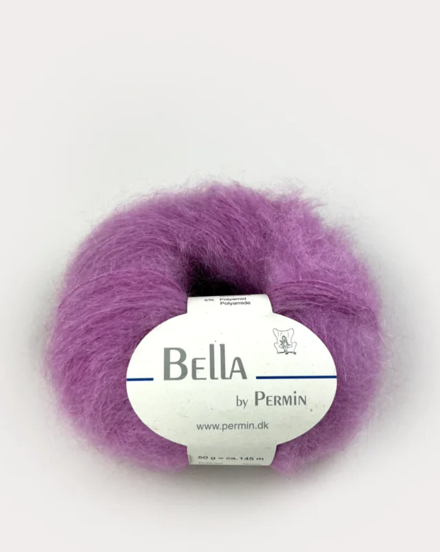 Lågt pris Bella Permin garn – Mohairgarn med ullgarn & polyamid – fv 883290 Mulberry