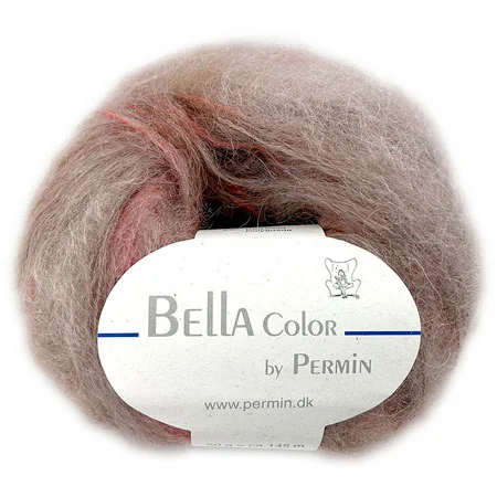 Bella Permin garn – Mohairgarn med ullgarn & polyamid – fv 883163 Beige/Rost Trygg betalning