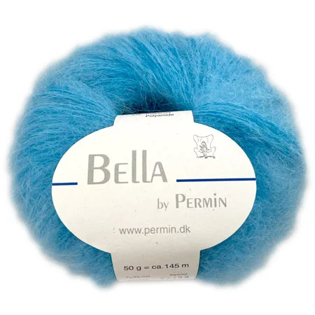 Outlet Bella Permin garn – Mohairgarn med ullgarn & polyamid – fv 883283 Klar Turkos