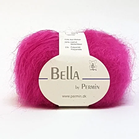 Bella Permin garn – Mohairgarn med ullgarn & polyamid – fv 883247 Pink Fynd