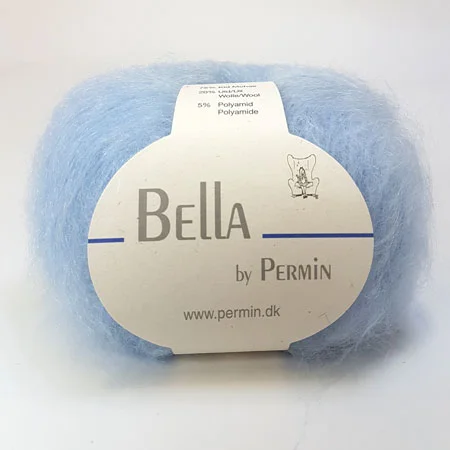 Erbjudande Bella Permin garn – Mohairgarn med ullgarn & polyamid – fv 883256 Ljus Blå