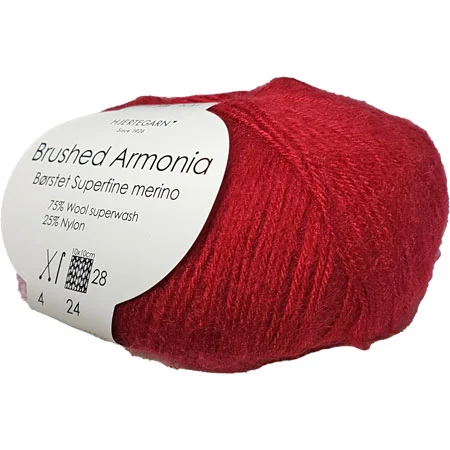 Premium Brushed Armonia Borstad Superfine Merino Ullgarn Fv 1656 Vin Röd