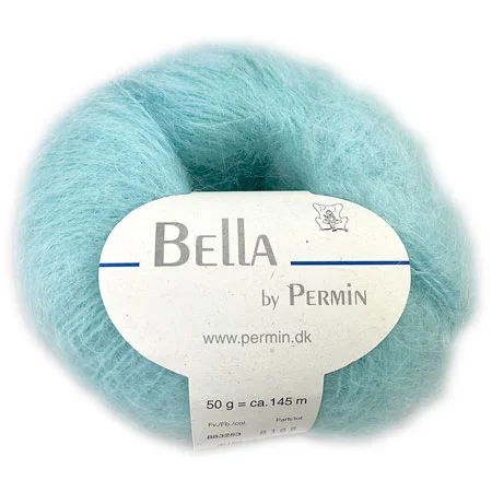 Bella Permin garn – Mohairgarn med ullgarn & polyamid – fv 883253 Mint Sänkt pris