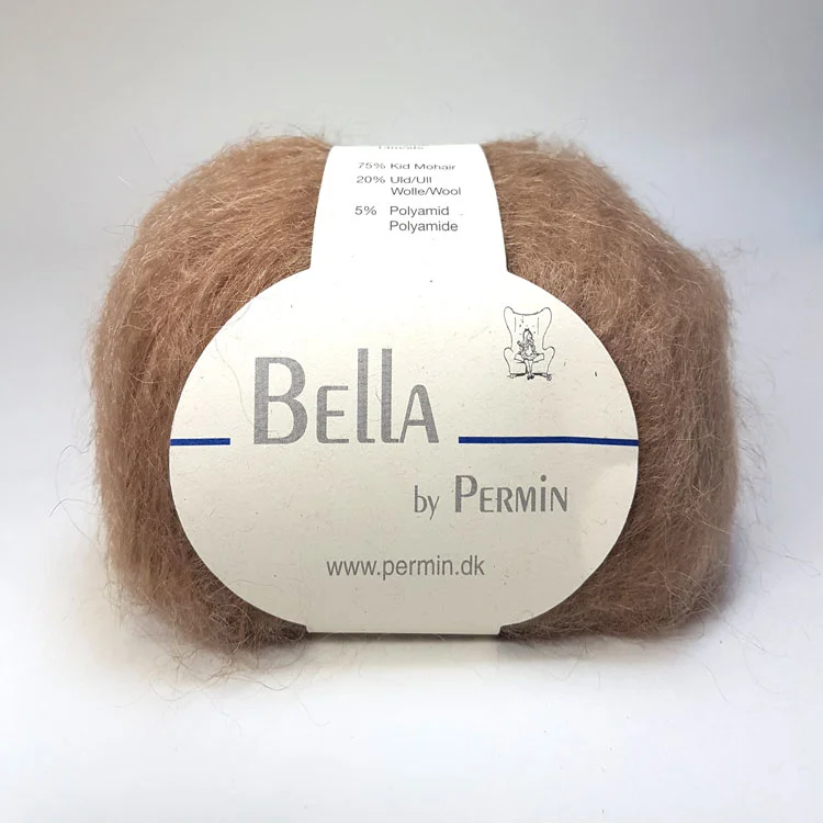 Bella Permin garn – Mohairgarn med ullgarn & polyamid – fv 883257 Camel Säker betalning
