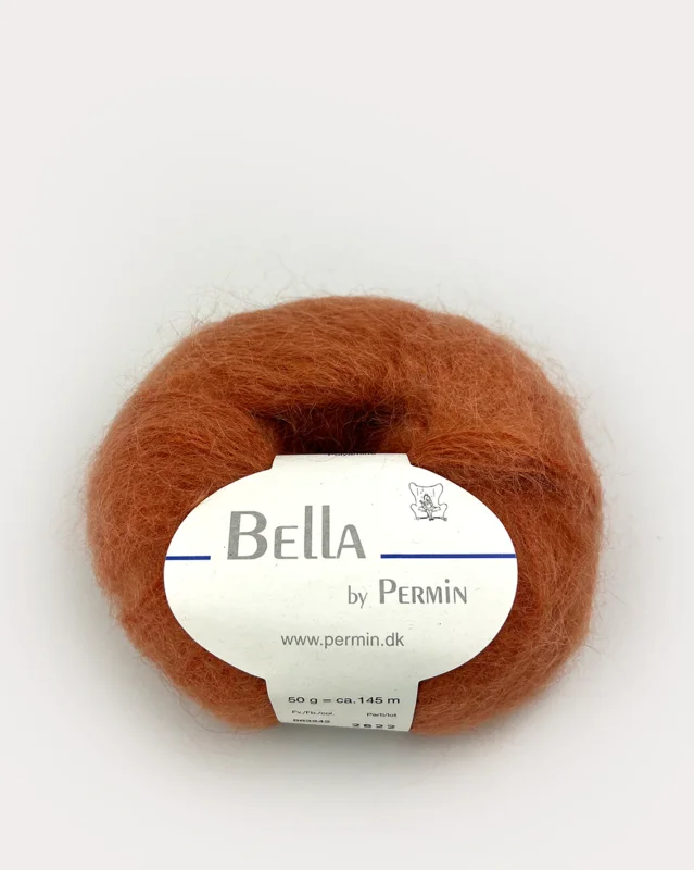 Sista chansen Bella Permin garn – Mohairgarn med ullgarn & polyamid – fv 883242 Kobber