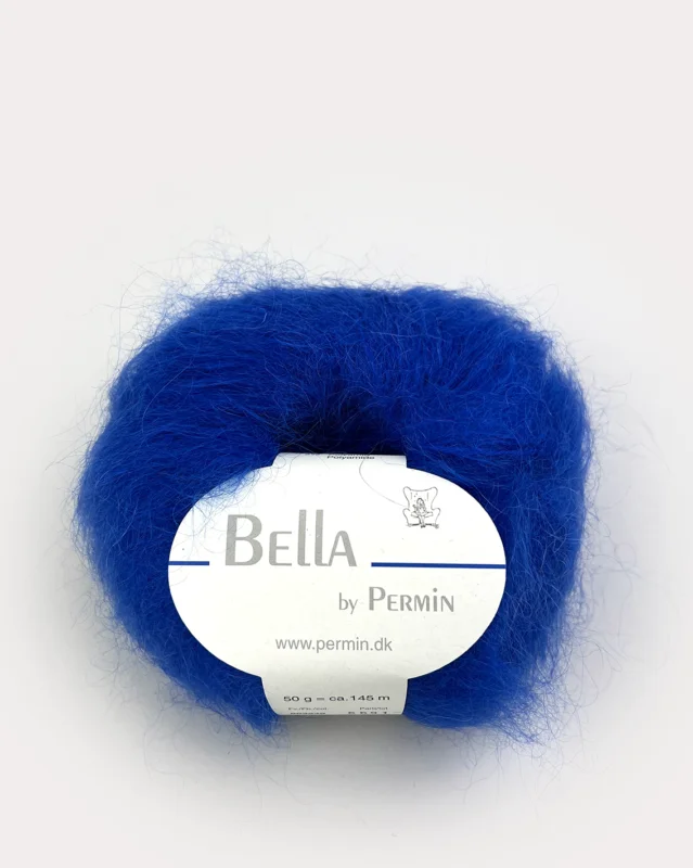 Snabb frakt Bella Permin garn – Mohairgarn med ullgarn & polyamid – fv 883249 Kobolt