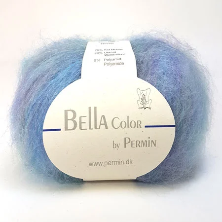 Bella Permin garn – Mohairgarn med ullgarn & polyamid – fv 883154 mangfärgad Pasteller Utförsäljning