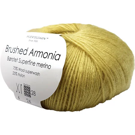 Kampanjpris Brushed Armonia Borstad Superfine Merino Ullgarn Fv 636 Dammig gul