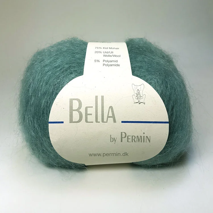 Bella Permin garn – Mohairgarn med ullgarn & polyamid – fv 883240 Patina Grön Billig