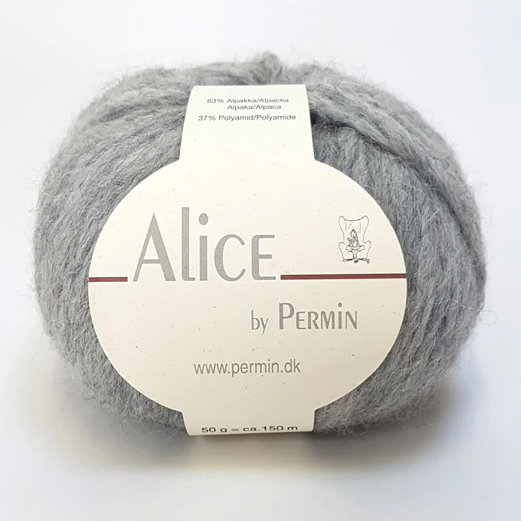 Premium Alice Permin – Alpaca Ullgarn – fv 03 Ljus Grå