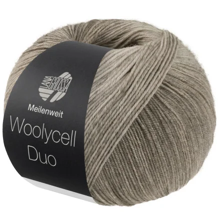 Lana Grossa Meilenweit 100 Woolycell Duo Garn 6010 Ljus / Pärlor / Musgrå Rea