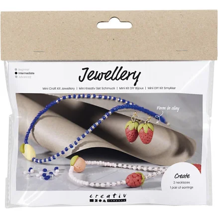 Mini DIY Kit smycken, Halsband och örhängen, kungsblå, 1 förp. Beställ idag