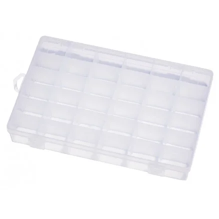 Begränsat antal Sortiment Låda Plast Transparent 27,5x17,5x4,3cm – 36 fack