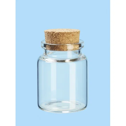 Mini Glasflaska/Burk med Kork 35x45mm – 2 st Kampanjpris
