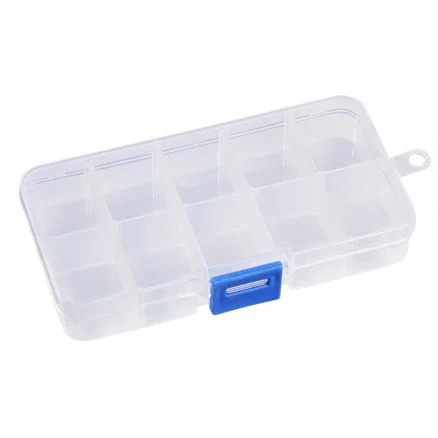 Sortiment Låda Plast Transparent 13x6,5x2,2cm – 10 fack Nedsatt pris