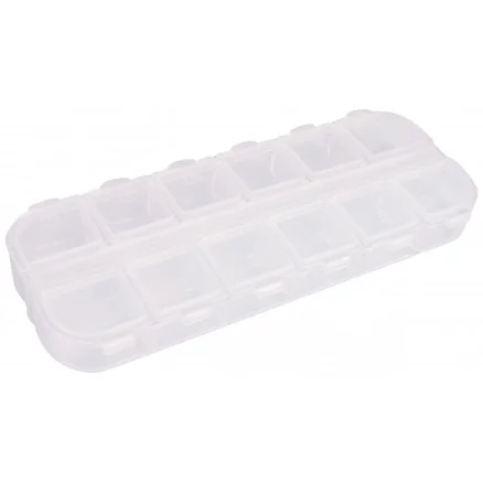 Bästa pris Infinity Hearts Plastlåda till knappar och tillbehör Transparent 13x5cm – 12 fack