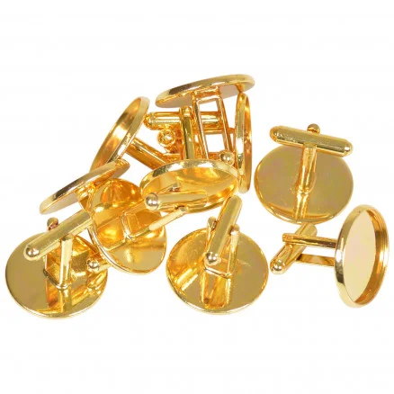 Infinity Hearts Manchettknapp DIY Järn Guld Ø20mm – 10 st risnedsättning