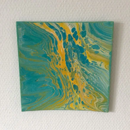Fynd Acrylic Pouring av Rito Krea – Pouring Painting 20x20 cm