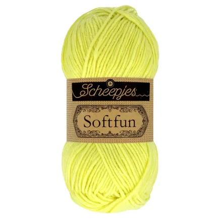 Billigare Scheepjes Softfun Garn Unicolor 2638 Soft Lime