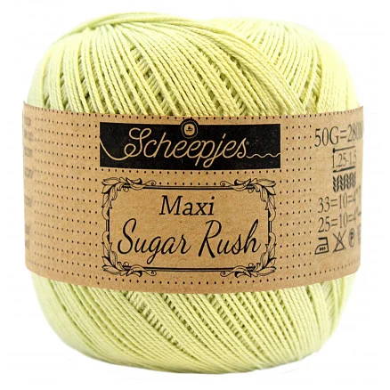 Scheepjes Maxi Sugar Rush Garn Unicolor 392 Lime Juice Begränsat erbjudande