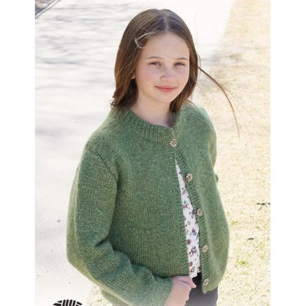 Säker betalning Fresh Lime Jacket by DROPS Design – Cardigan Stickmönster str. 2-12 år