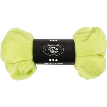 Rabatter Kardad ull – Merino Garn, 21 my, 100 g, lime