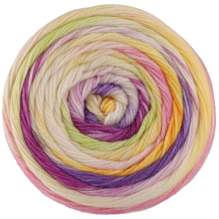 Extra rabatt Lana Grossa Meilenweit 100 Dusk 6212 Blå/Röd-Violett/Kräm/Lime/Gul/Lila/Rosa