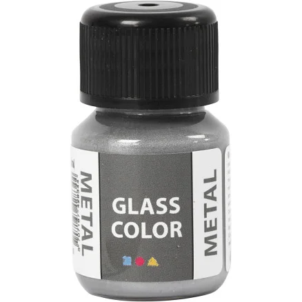 Bästa pris Glasfärg metall, silver, 30 ml/ 1 flaska