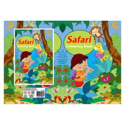 Målarbok A4 Safari 16 sidor Fynd