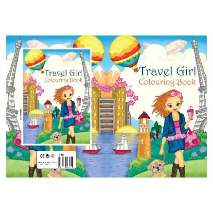 A4 Travel Girl Målarbok 16 sidor Handla nu