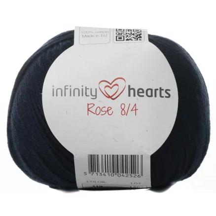 Snabb leverans Infinity Hearts Rose 8/4 Garn Unicolor 119 Mörk Marinblå