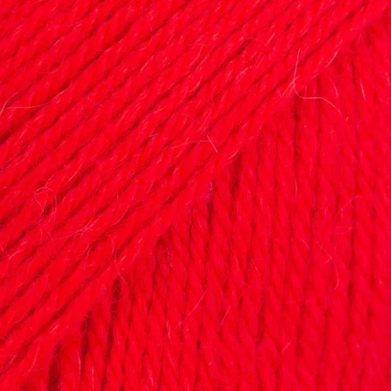 Fynd Drops Flora Garn Unicolor 33 Varmröd
