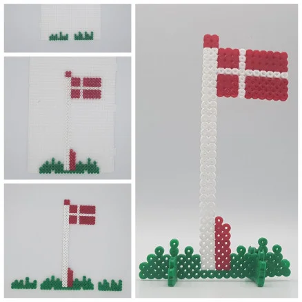 Premium Pärlflagga av Rito Krea – Pärlmönster Danska flaggan