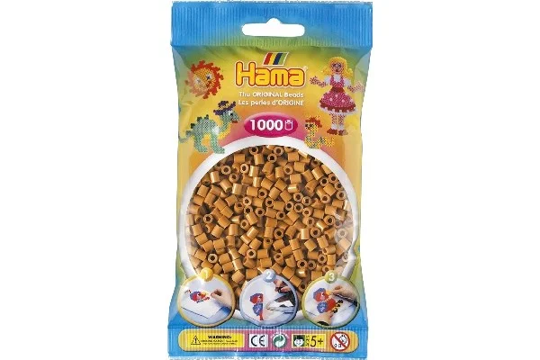 Hama midi, pärlor, 1000 stk – Ljus Brun – 207-21 I lager