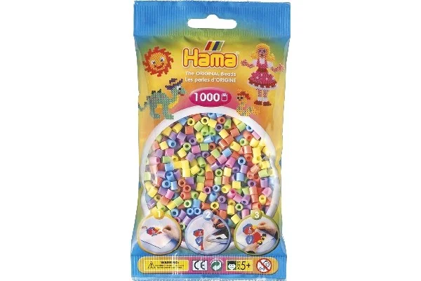 Beställ idag Hama midi, pärlor, 1000 stk – Pastel Mix – 207-50