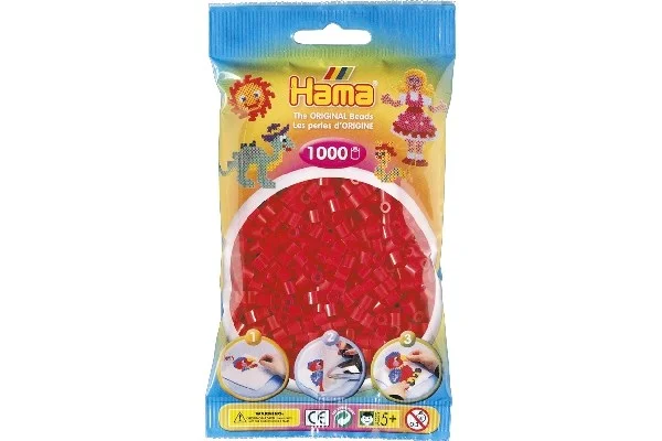 Hama midi, pärlor, 1000 stk – Röd – 207-05 Extra rabatt