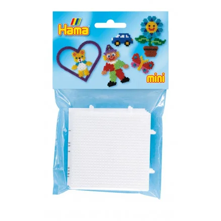 Billig Hama Mini Påse 5202 Samlingsplatta Fyrkant Pärlplatta Vit 7x7cm – 2 st