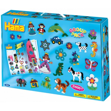Hama Midi Group Presentask 3096 med 21.000 pärlor och 21 pärlplattor Outlet