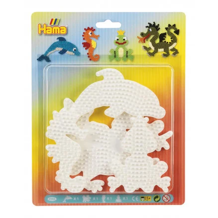 Hama Midi Pärlplattor 4584 Dolphin, Dragon, Seahorse & Frog – 4 st. Lågt pris