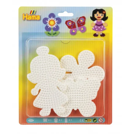 risnedsättning Hama Midi Pärlplattor 4583 Butterfly, Flower & Doll – 3 st.