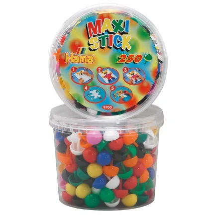 Hama Maxi Stick 9700 hink med 9 Ass. färger – 250 st. Sänkt pris