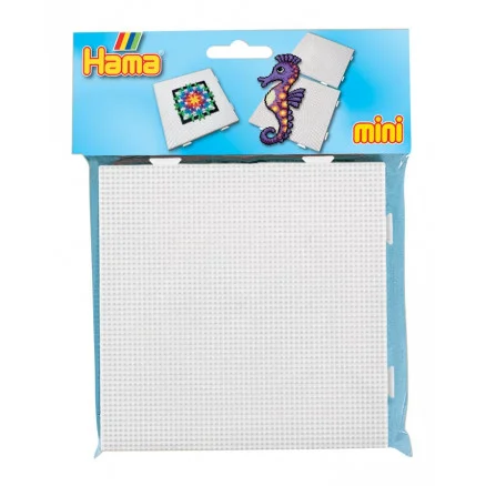 Hama Mini Påse 5201 Samlingsplatta Fyrkant Pärlplatta Vit 14x14cm – 2 st Extra rabatt
