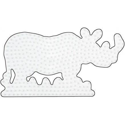 Populär Hama Midi Pärlplatta Noshörning Vit 16x9cm – 1 st.