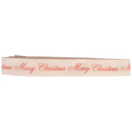 Fynd Infinity Hearts Tygband/Presentsnöre Merry Christmas Röd 20mm – 3 meter