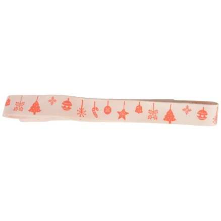 Erbjudande Infinity Hearts Tygband/Presentsnöre Ass. Julmotiv Röd 20mm – 3 meter