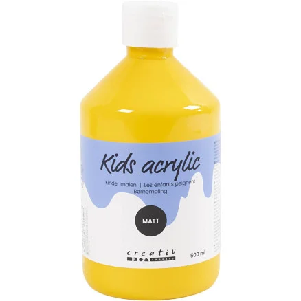 Akrylfärg Matt, gul, 500 ml/ 1 flaska Premium