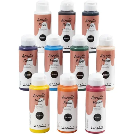 Sista chansen Akrylfärg Blank, mixade färger, 10x120 ml/ 1 förp.